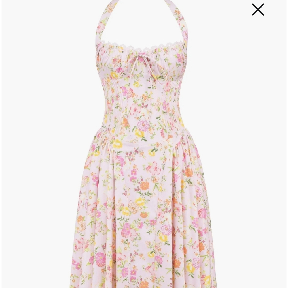 House of CB Adabella Dress Pink floral Small